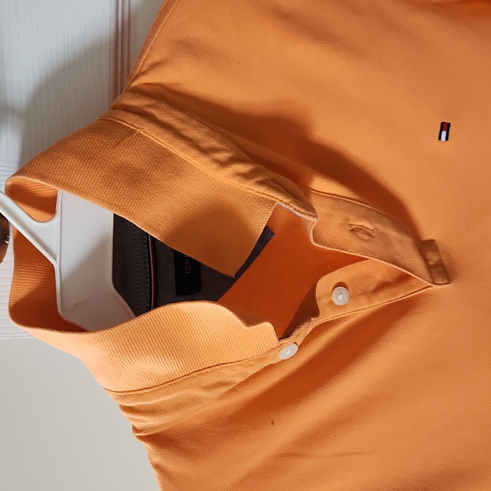 Tommy Hilfiger slim fit polo short sleeves  Small Orange - Picture 3 of 15